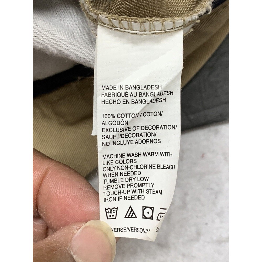 IZOD American Chino Pants Mens 32X32 Khaki Straight Fit Flat Front Pockets - Picture 15 of 16